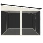 Gazebo com paredes de malha 4x3 m aço creme