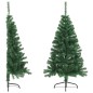 Meia árvore de Natal artificial com suporte 150 cm PVC verde