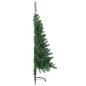 Meia árvore de Natal artificial com suporte 150 cm PVC verde