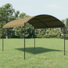 Gazebo 4x3x2,6 m 180 g/m² cinzento-acastanhado