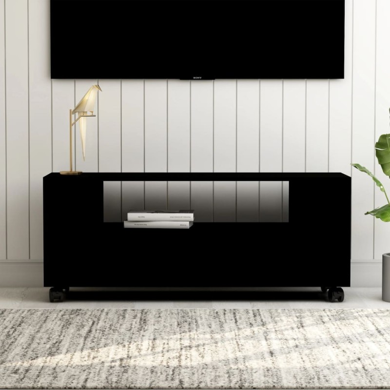 Móvel de TV 120x35x48 cm derivados de madeira preto-Móveis de TV-Home Retail