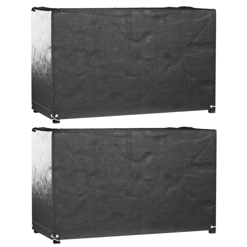 Capas p/ mobília de jardim 2 pcs 8 ilhós 125x55x75cm retangular-Capas para móveis de jardim-Home Retail