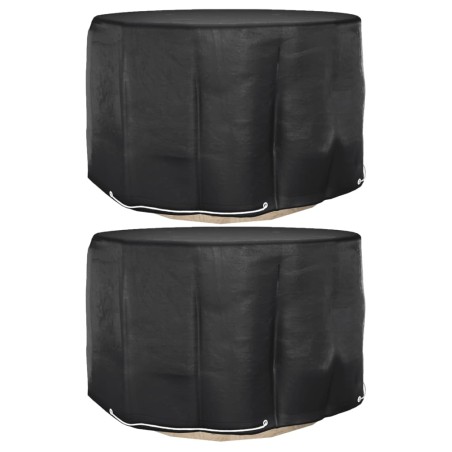 Capas p/ mobília de jardim 2 pcs 6 ilhós Ø125x75 cm redondo