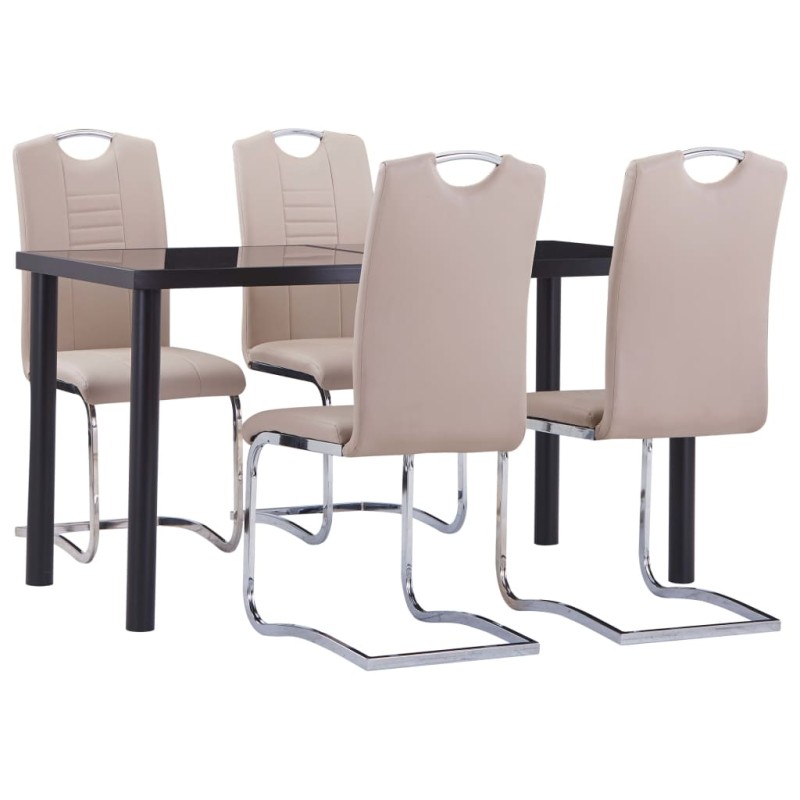 5 pcs conjunto de jantar couro artificial cappuccino-Conjuntos de móveis para cozinha e sala de jantar-Home Retail