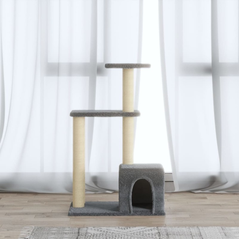 Árvore p/ gatos c/ postes arranhadores sisal 71 cm cinza-claro-Móveis para gatos-Home Retail