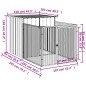 Casota para cães com parque aço galvanizado cinzento-claro