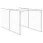 Casota cães c/ parque 110x609x110 cm aço galvaniz. cinza-claro