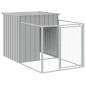 Casota p/cães c/parque 110x1017x110cm aço galvaniz. cinza-claro