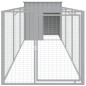 Casota cães c/ parque 110x405x110 cm aço galvaniz. cinza-claro