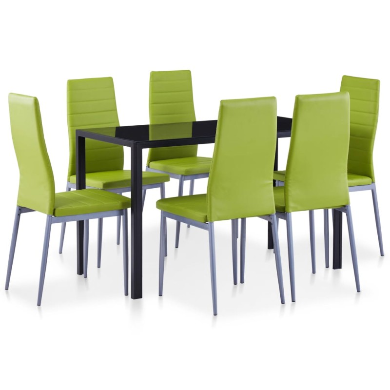 Conjunto de jantar 7 pcs verde-Conjuntos de móveis para cozinha e sala de jantar-Home Retail