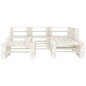 6 pcs conjunto lounge de jardim em paletes madeira branco