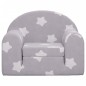 Sofá-cama infantil c/ estrelas pelúcia macia cinzento-claro