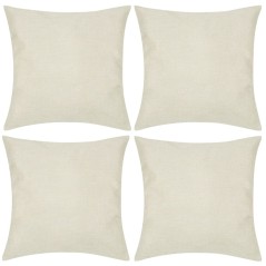 Capas de almofada estilo linho 4 pcs 80 x 80 cm bege