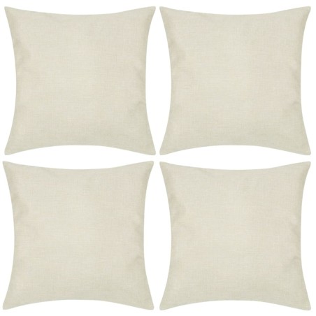 Capas de almofada estilo linho 4 pcs 80 x 80 cm bege