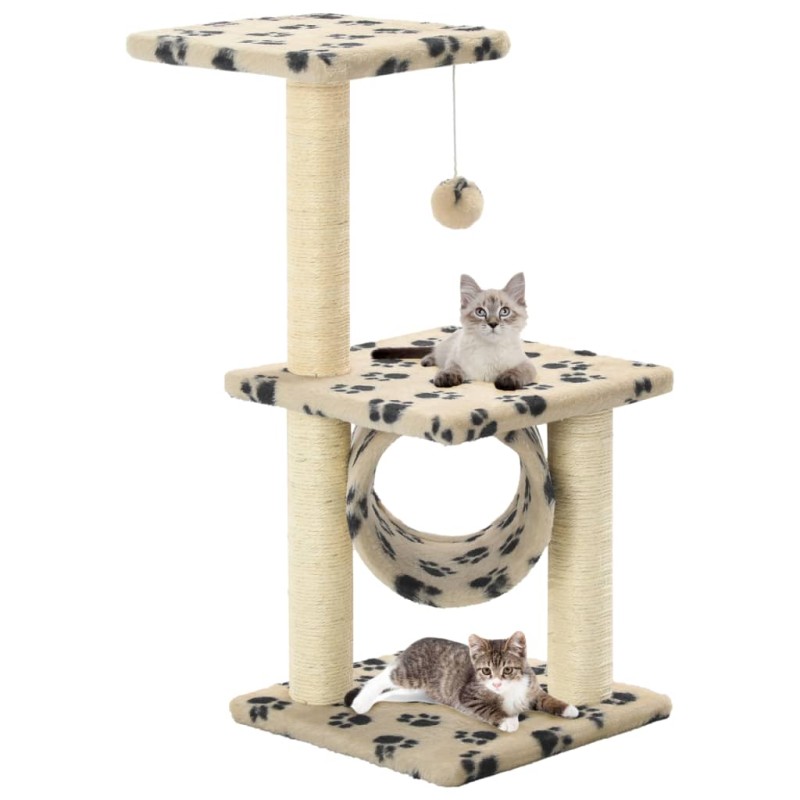 Árvore para gatos c/postes arranhadores sisal 65 cm bege-Móveis para gatos-Home Retail