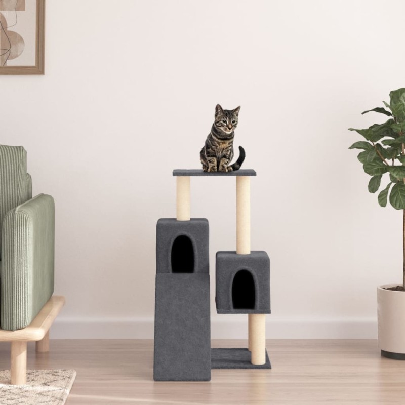 Árvore p/ gatos c/ postes arranhadores sisal 82 cm cinza-escuro-Móveis para gatos-Home Retail