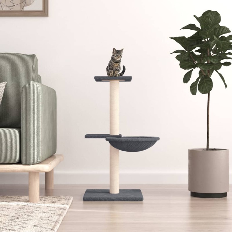 Árvore p/ gatos c/ postes arranhadores sisal 72 cm cinza-escuro-Móveis para gatos-Home Retail