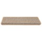 Tapetes escada adesivos aspeto sisal 15pcs 65x21x4cm bege-claro