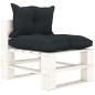 5 pcs conjunto lounge jardim em paletes c/ almofadões antracite