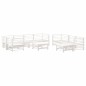 10pcs conjunto lounge jardim c/almofadões madeira maciça branco