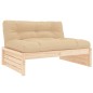 6 pcs conjunto lounge jardim c/ almofadões madeira maciça