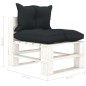 5 pcs conjunto lounge jardim em paletes c/ almofadões antracite