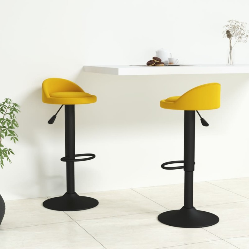 Bancos de bar 2 pcs veludo amarelo-Bancos de bar-Home Retail