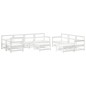 10pcs conjunto lounge jardim c/almofadões madeira maciça branco