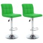 Bancos de bar 2 pcs couro artificial verde