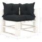 7pcs conj. lounge jardim paletes + almofadões madeira antracite