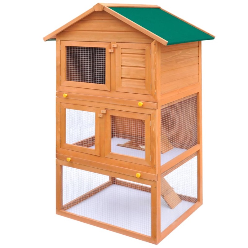 Coelheira para animais pequenos 3 andares madeira-Casotas e gaiolas para animais pequenos-Home Retail