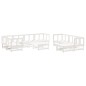 10pcs conjunto lounge jardim c/almofadões madeira maciça branco