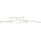 6pcs conjunto lounge jardim c/ almofadões madeira maciça branco