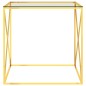 Mesa de centro 55x55x55 cm aço inoxidável e vidro dourado