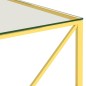 Mesa de centro 55x55x55 cm aço inoxidável e vidro dourado