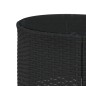 3 pcs conjunto de sofás de jardim semicircular vime PE preto