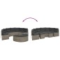 2 pcs conjunto de sofás de jardim semicircular vime PE cinzento