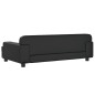 Cama para cães 90x53x30 cm couro artificial preto