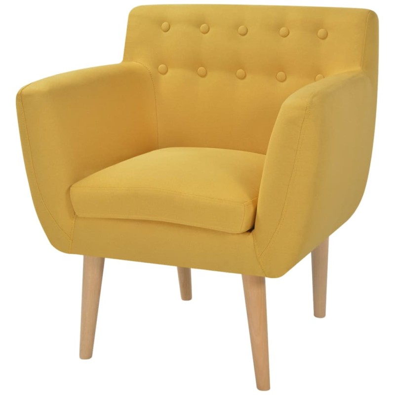 Poltrona em tecido amarelo-Poltronas-Home Retail