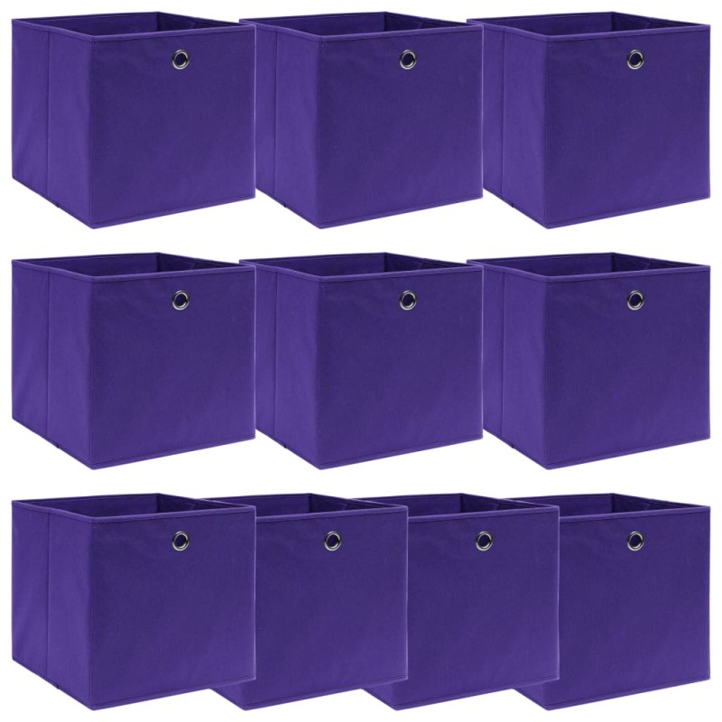 Caixas de arrumação 10 pcs 32x32x32 cm tecido roxo-Cestos para complementos-Home Retail