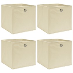 Caixas de arrumação 4 pcs 32x32x32 cm tecido creme