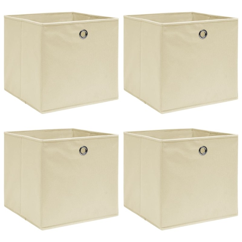 Caixas de arrumação 4 pcs 32x32x32 cm tecido creme-Cestos para complementos-Home Retail