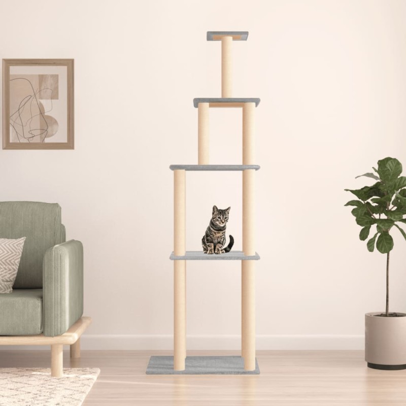 Árvore p/ gatos c/ postes arranhadores sisal 183 cm cinza-claro-Móveis para gatos-Home Retail