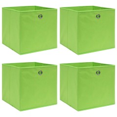 Caixas de arrumação 4 pcs 32x32x32 cm tecido verde