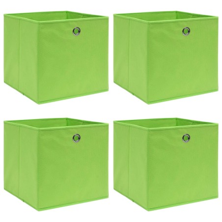 Caixas de arrumação 4 pcs 32x32x32 cm tecido verde