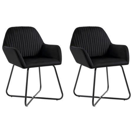 Cadeiras de jantar 2 pcs veludo preto