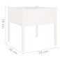 Vaso de jardim 70x70x70 cm madeira de pinho maciça branco