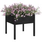 Vaso/floreira de jardim 2 pcs 70x70x70 cm pinho maciço preto