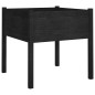 Vaso/floreira de jardim 2 pcs 70x70x70 cm pinho maciço preto