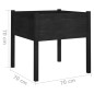 Vaso/floreira de jardim 2 pcs 70x70x70 cm pinho maciço preto